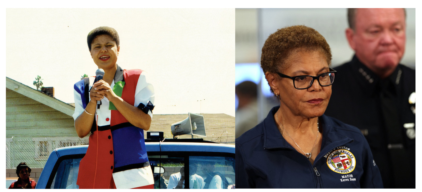 Karen Bass em 1970 e 2025